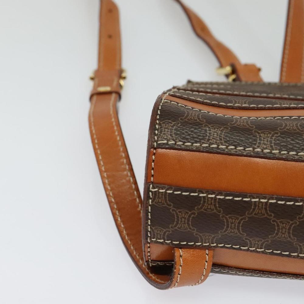 CELINE Macadam Canvas Backpack PVC Leather Brown Gold Auth 124609 - Picture 14 of 16